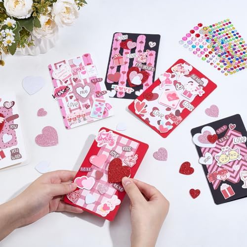 WEBEEDY 15 Sets Valentines's Day Card Making Kit Greeting Cards DIY with 15 Envelopes, Blank Cards, Stickers for Birthday with Supplies for Anniversary Invitation Paper Craft Gift - Image 4