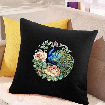 FONNUY Peacock Floral Embroidery Kit, Cross Stitch Kits, Handmade Crafts with Printed Patterns for Beginner Adults, Easy to Follow Color Thread Needlework, 8'' Hoop (Graceful Dancer) - Image 3