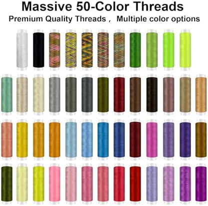 HYHJMISTY Sewing Kit for Adults, 50 Color Sewing Thread Kit, 295PCS Sewing Accessories with Ergonomic Scissors, Portable Professional Mending Essentials for Travel, Home, Beginners - Image 3