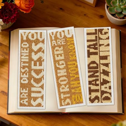 ORIGACH 6 Set Inspirational Scripture & Tiger Cross Stitch Bookmark Kit - Image 6