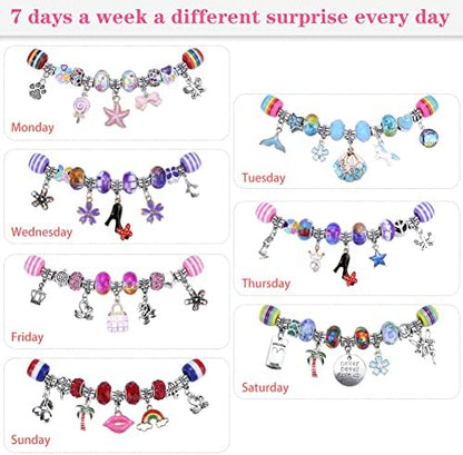 VICTLOV Charm Bracelet Making Kit, DIY Craft for Girls, Unicorn/Mermaid Crafts Gifts Set for Arts and Crafts for Girls Teens Ages 5-12 - Image 6