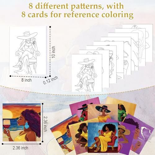 Cholemy 36 Pcs Paint and Sip Kit Gift for Adults 8''x10'',Wine Lady - Image 3