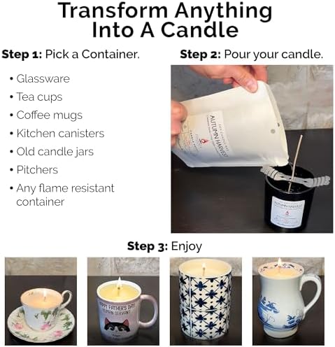 Phoenix Wick Candle Making Kit – Transform Anything Into A Candle – Candle Making Kit with Wick + 7oz Wax (Fresh Citrus Basil Scent) - Image 2