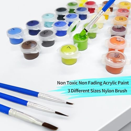 YALKIN Paint by Numbers for Adults and Kids Beginner, Painting by Number Kits On Canvas,Without Frame DIY Color Oil Painting Acrylic Paints,Home Wall Decor（6 Pack 8x12 in） - Image 6