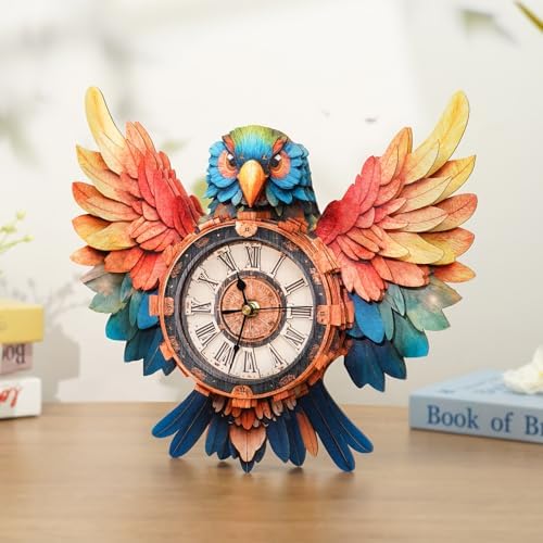 KAAYEE 3D Puzzles for Adults Parrot Clock Bird Wooden Puzzle DIY Craft - Image 5