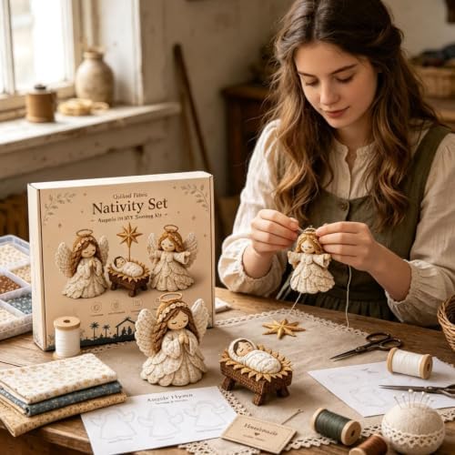 DIY Quilted Fabric Nativity Set Sewing Kit, Detailed Hand-Stitch Holy Family Manger Craft Set, Nativity Ornament Making Project for Home Display & Faith-Based Decor Creation for Adults，Type F - Image 7