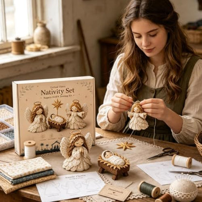 DIY Quilted Fabric Nativity Set Sewing Kit, Detailed Hand-Stitch Holy Family Manger Craft Set, Nativity Ornament Making Project for Home Display & Faith-Based Decor Creation for Adults，Type F - Image 7