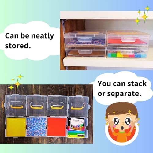 Someie｜Origami Paper for Kids｜Origami kit｜Kids Craft｜6 Inch (15cm) Origami Paper Storage Container ｜Japanese Pattern Sheets 4 Pattern×10 Sheet Each Total 40 Sheets (Japanese Pattern：flower) - Image 4