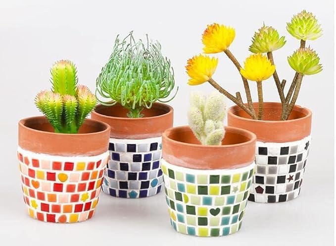 500g/1.1lb Random Color Irregular Ceramics Mosaic Tiles,DIY Making Creative Ceramic Mosaic Tiles for DIY Craft Plates Flowerpots Vases Cups Mosaic Making Supplies (Mix Square)
