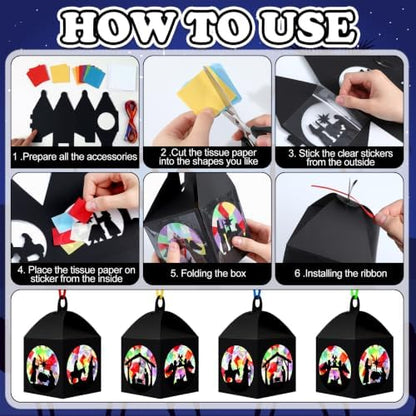 Maitys 32 Sets Christmas Nativity Paper Lantern Suncatcher Craft Kits - Image 6