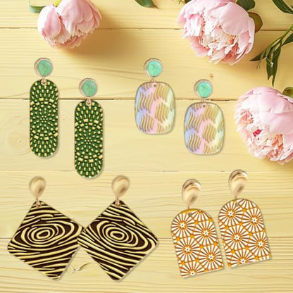 10PCS Polymer Clay Texture Sheets Boho Flower & Nature Texture Mixed Mat for Using with Clay Cutters Pottery Earrings Jewelry DIY Making - Image 5