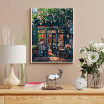 HITO Bookstore Paint by Numbers Kit for Adults 16x20 Inch Frameless - Image 6
