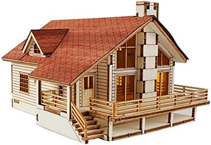 Desktop Wooden Model Kit Garden House A with a Large Deck by YOUNGMODELER by Young Modeler by Unknown