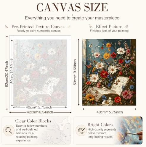 TELMOXA Books Paint by Numbers Kit for Adults, 16x20 in - Image 3