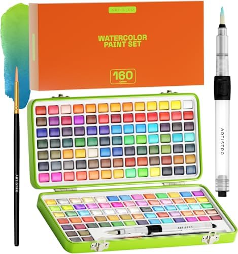 ARTISTRO 160 Watercolor Paint Set with Brushes for Adults & Kids by ARTISTRO