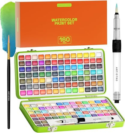 ARTISTRO 160 Watercolor Paint Set with Brushes for Adults & Kids by ARTISTRO