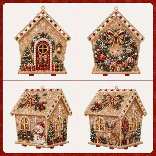 Christmas Diamond Pearl Painting Suncatcher Kit Christmas Ornaments 2026 (Style-F) - Image 2