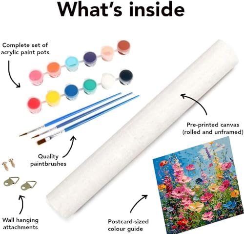 Clendo 4PCS Flowers Paint by Numbers Kit for Adults Beginner, Wild Floral Adult Paint by Number Kits on Canvas, Oil Painting Kit for Beginners Gift Home Wall Decor（12 * 16inch） - Image 7