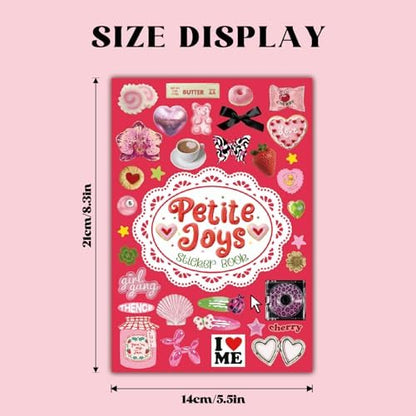 PRSTINCOL Sweetheart Vintage Style Sticker Book, 30 Pages of Aesthetic Stickers for Journaling Adults, Cute Retro Floral and Love Ephemera, 8.3 by 5.5 Inches, Over 550 Pieces - Image 4