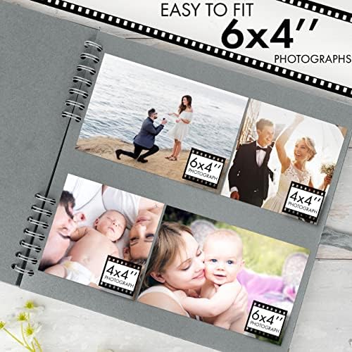 Bstorify Square Scrapbook Photo Albums 80 Pages (11 x 11 Inch) Grey - Image 4