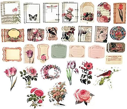 Esweny 200PCS Vintage Scrapbooking Supplies Kit for Journaling, Scrapbook Sticker Paper Pack for Junk Journal Planners Aesthetic Cottagecore Room Decor Wall Art Collage Album - Image 5