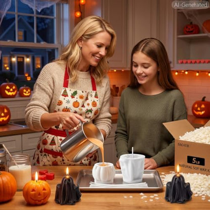 SACATR 5LB Halloween Candle Making Kit with Pumpkin & Ghost Silicone Molds - Image 7