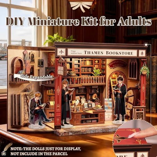 Fsolis Book Nook Kit - 3D Wooden Puzzles for Adults - Image 2