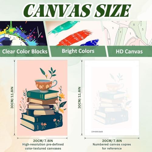 ICYANART 4 Pack Book Paint by Numbers Kit for Adults with Frame Simple - Image 3
