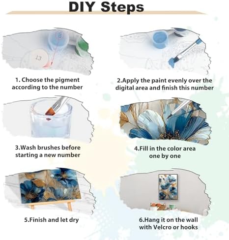 EOBROMD Framed Paint by Numbers Kits for Adults with Wooden Easel, Lotus Flower DIY Paint by Numbers Kits for Beginner, Painting on Stretched Canvas, Oil Crafts Home Decor Gift 10x14 Inch - Image 5