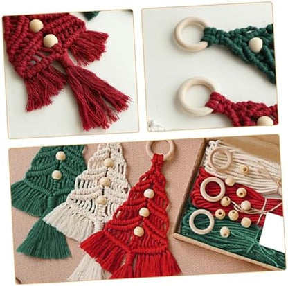 BUGUUYO 1set Macrame Wall Hanging Kit Complete Craft Set Natural Rope Easy Instructions for Stunning Home Decor for Christmas Ornaments and Handmade - Image 3