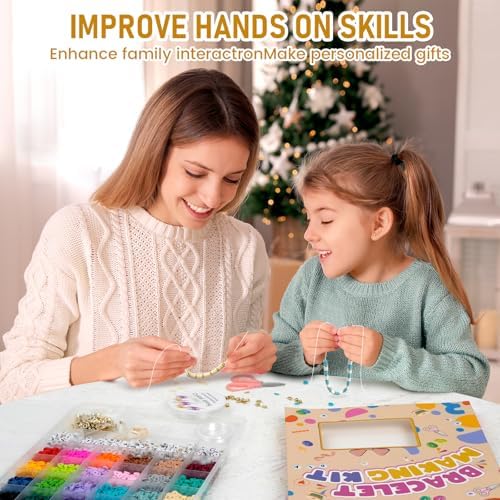 JQEEYGV 5500pcs Clay Beads Bracelet Making Kit 24 Colors Flat Preppy Beads - Image 5