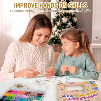 JQEEYGV 5500pcs Clay Beads Bracelet Making Kit 24 Colors Flat Preppy Beads - Image 5