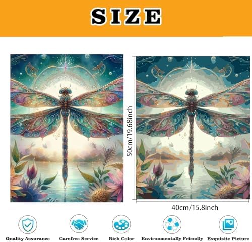 Vintage Dragonfly Paint by Numbers Kit for Adults Beginner (Without Frame) - Image 4