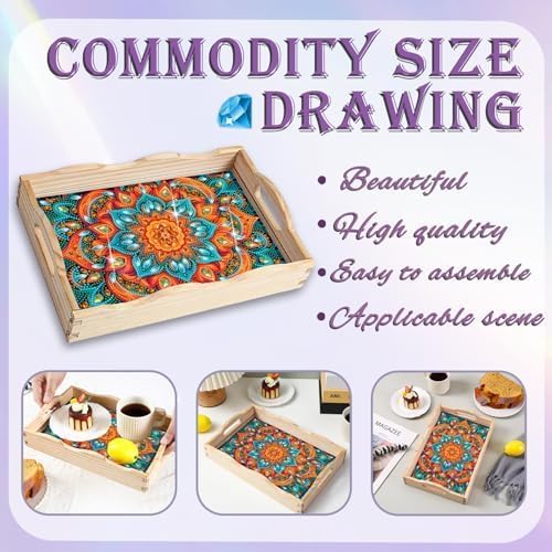 EWJRNSF Diamond Art Kits for Adults Wooden Serving Trays with Handles - Image 4