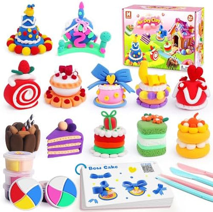 Helsort Air Dry Clay Kit, 12 Cake Modeling Clay for Kids, Tutorial Video by Unknown