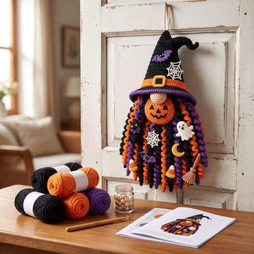 DIY Seasonal 3D Crochet Door Hanger Kit Collection, Halloween Handmade - Image 2