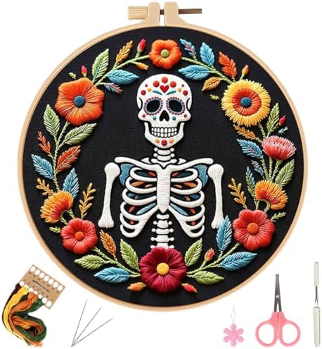 Herdiese Halloween Embroidery Kit, Beginner Cross Stitch Kits with Hoop by Unknown