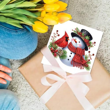 DIYDeligths 6Pcs DIY Foldable Diamond Art Painting Greeting Cards Creative Birthday Festivals Handmade Thank You Card Set Blessing Greeting Card Craft Gift Idea (Christmas03) - Image 2