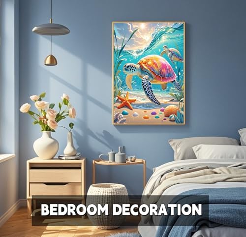 TINDAY Paint by Numbers Kit for Adults Paint by Number for Adults Beginner Sea Turtle Painting by Number for Adult on Canvas Acrylic Painting Wall Decor 16x20 in - Image 4
