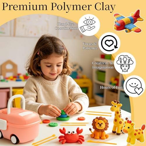 148 Pcs Polymer Clays 62 Bright Colors Oven Bake Clay Non-Sticky Modeling Clay DIY Starter Kit with Sculpting Tool and Accessories for Beginner Artists Jewelry Making Craft Gifts - Image 6