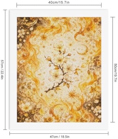 Bozfoxa Paint by Numbers Kit for Adults Beginner Golden Moon Floral - Image 3