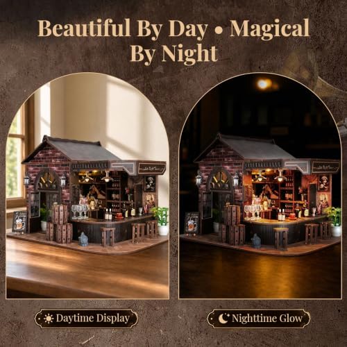 Vintage Pub Book Nook Kit, DIY Miniature House for Adults - Image 3