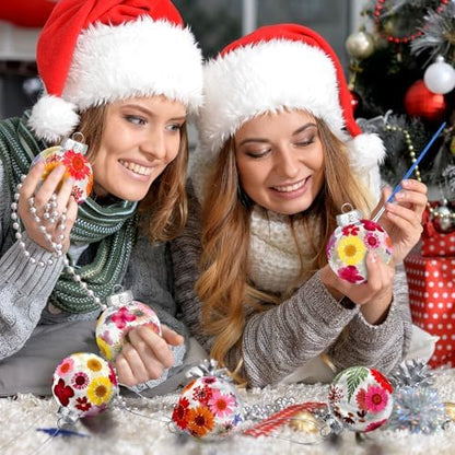 Tinideya 184 Pcs 12 Sets DIY Christmas Ball Ornaments Kit Hanging Adults - Image 5