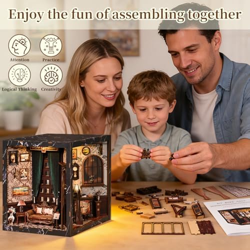 Book Nooks for Adults, DIY Miniature Dollhouse BookNook Kit Gifts - Image 4