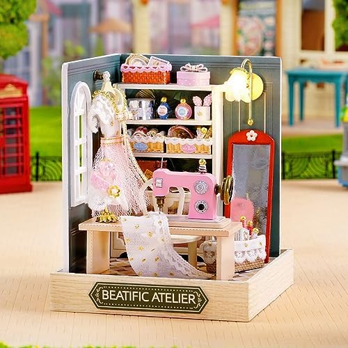 TuKIIE DIY Miniature Dollhouse Kit with Furniture, 1:24 Scale Creative Room Mini Wooden Doll House Plus Dust Proof for Kids Teens Adults(Beatific Atelier) | 1:24 Scale Creative Room Mini Wooden Doll House Accessories for Kids Aged 14+(Beatific Atelier) - Image 4