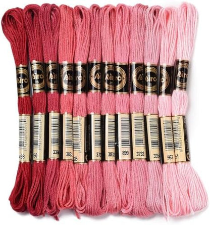 12 Skeins 105 Yards Gradient Red Embroidery Floss Cross Stitch Threads Polyester Knit String Friendship Bracelet Yarn for Sewing Making Jewellery Making Holiday Decorations DIY Projects by CABODYALS