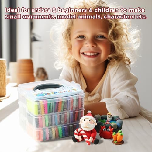Artme Polymer Clay, 82 Colors Clay Kit, Oven Bake Modeling Clay, Creative Polymer Clay Kit with Sculpting Tools and Jewelry Accessories, Non-Toxic, Ideal DIY Clay Gifts for Adults and Teens - Image 6