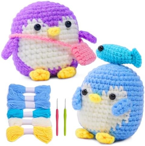 IMZAY 2 Pack Crochet Kit for Beginners Crochet Animals Kit by Imzay