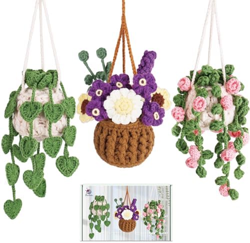 Crochetta Beginner Crochet Kit with Step-by-Step Video Tutorials, Learn to Crochet for Adults & Kids, Knitting Craft Supplies, Hanging Plants Home Decor (40%+ Yarn) by Crochetta