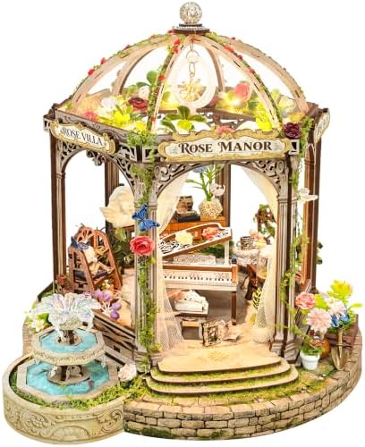 Book Nook Kit DIY Miniature House 3D Wooden Puzzle - Rose Manor by Homedecorexpert